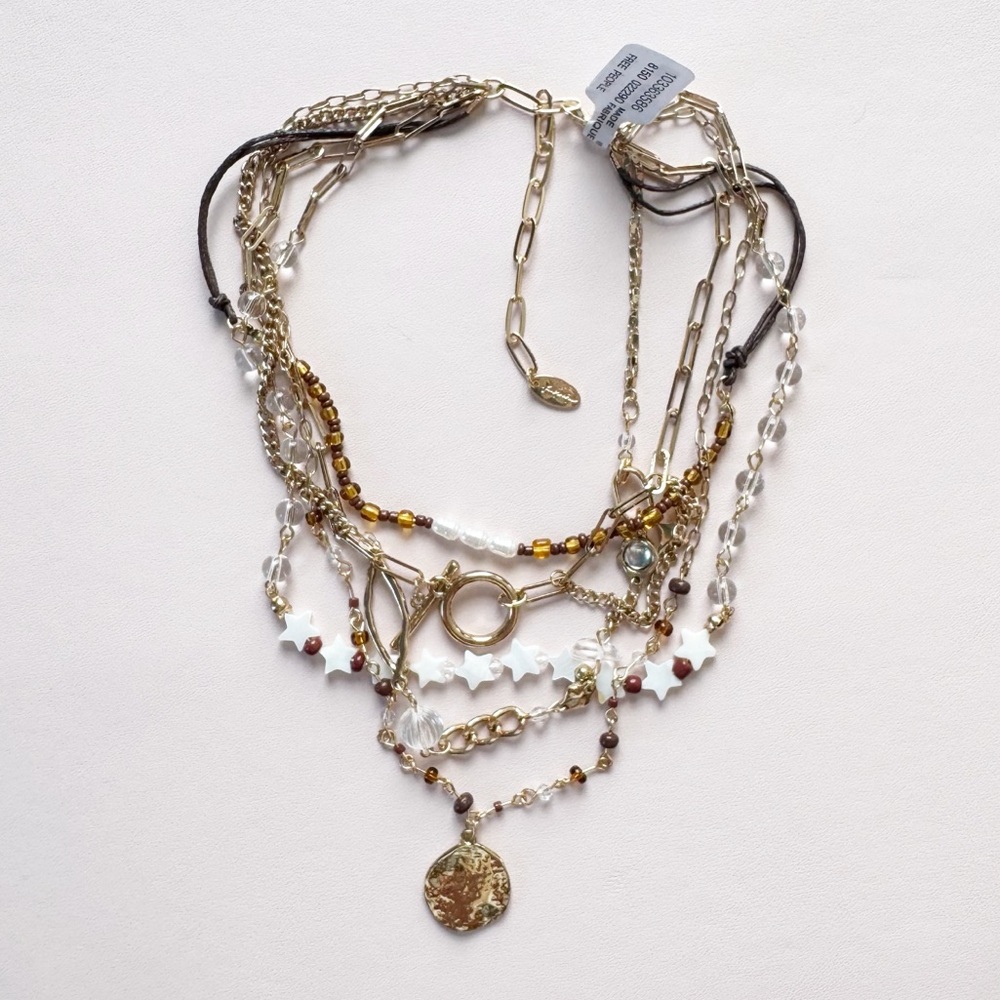 Free People Starry Layer Necklace in Chocolate | NWT - Picture 5 of 7